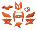 Plasty kapotáže  oranžová farba  matná  - 9 dielov  - Aerox, Nitro