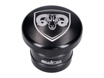 Obrázok z zátka nádrže 66Heroes hliníkový čierny, okrúhly, kovová nádrž pre Piaggio Ciao, Bravo