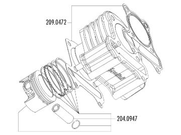 Obrázok z Tesnenia valca (sada) Polini 221cc 69mm pre LML 200 4T (karburátor model)