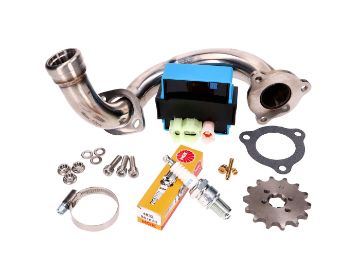 Obrázok z odblokovacia sada CDI jednotka nastaviteľn. / nerez. príruba pre Derbi Senda, Aprilia RX, SX, Gilera RCR, SMT 2018- (Euro4)