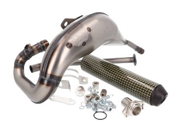 Obrázok z výfuk Yasuni Cross MAX žltý carbon pre Aprilia RX, SX, Derbi R, SM, Gilera RCR, SMT