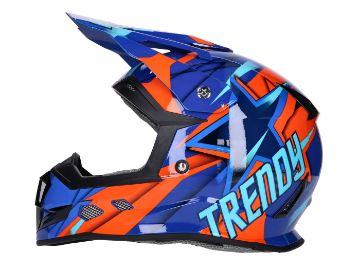 Obrázok z prilba Motocross Trendy T-902 Dreamstar modrá / oranžová - veľkosť S (55-56)