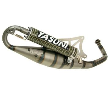 Obrázok z výfuk Yasuni Scooter R žltý carbon pre Piaggio