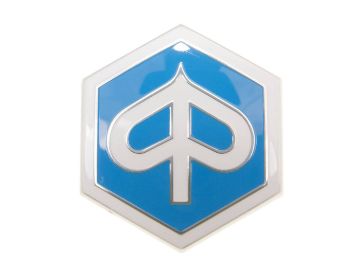Obrázok z emblem / nápis Piaggio hexagonal 42x48mm pre zátka  pre Piaggio Beverly, Carnaby, X7, X8, X10
