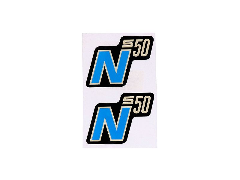 Obrázok z Nápis - emblem - samolepka S50N čierna farba - modrá farba 2 ks pre Simson S50N