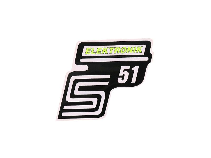 Obrázok z Nápis - emblem - samolepka S51 Elektronik neon žltá pre Simson S51
