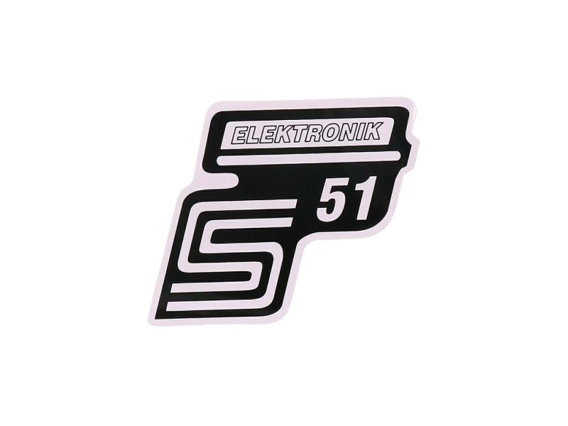 Obrázok z Nápis - emblem - samolepka S51 Elektronik biela farba pre Simson S51