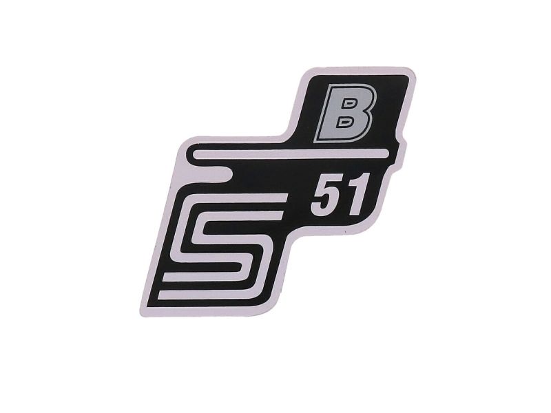 Obrázok z Nápis - emblem - samolepka S51 B strieborná pre Simson S51