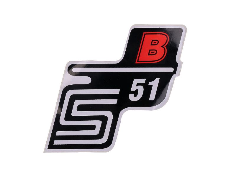 Obrázok z Nápis - emblem - samolepka S51 B červená farba Simson S51