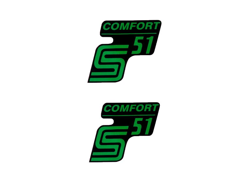 Obrázok z Nápis - emblem - samolepka S51 Compret čierna f.-zelená farba 2 ks pre Simson S51