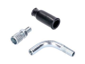 Obrázok z kolienko karburátora lanka plynu 90° pre karburátor Dellorto PHVA 12-17,5mm