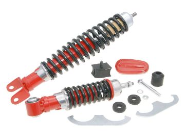 Obrázok z tlmiče sada predný a zadný  carbon Sport červeno / čierny  Vespa Primavera, ET3 125, Vespa 50