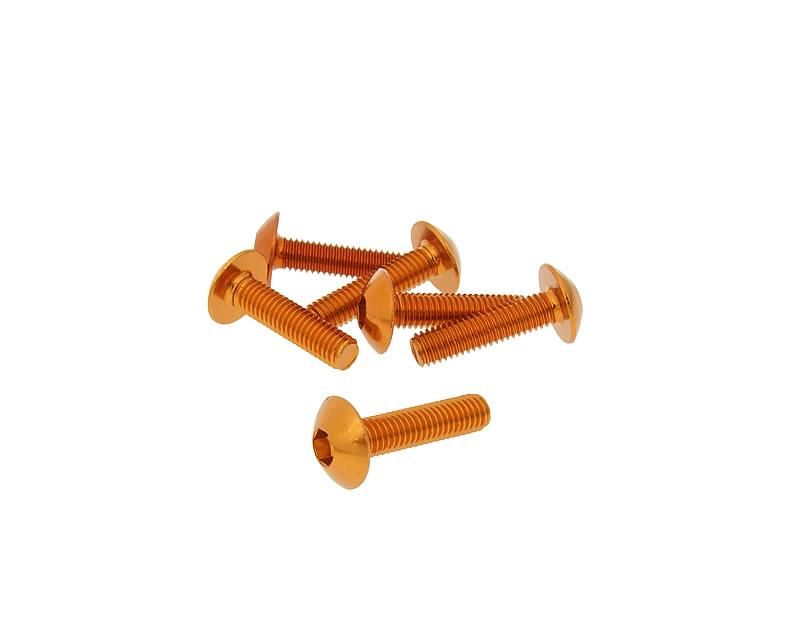 Obrázok z skrutky kapotáže inbus aluminum oranžová f. - sada 6 ks - M5x20