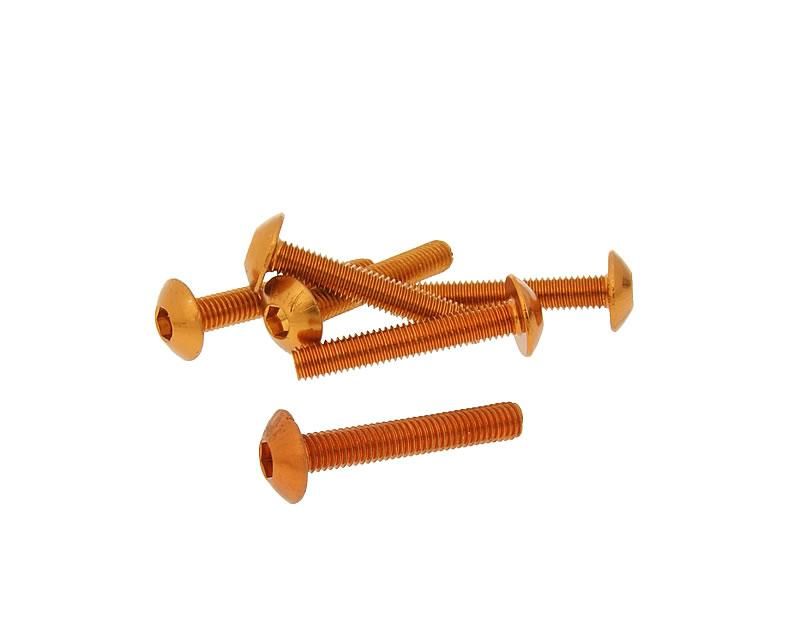Obrázok z skrutky kapotáže inbus aluminum oranžová f. - sada 6 ks - M5x30