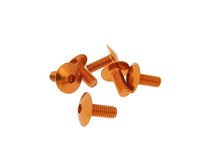 Obrázok z skrutky kapotáže inbus aluminum oranžová f. - sada 6 ks - M6x15