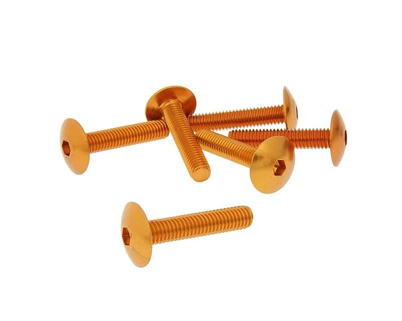 Obrázok z skrutky kapotáže inbus aluminum oranžová f. - sada 6 ks - M6x30