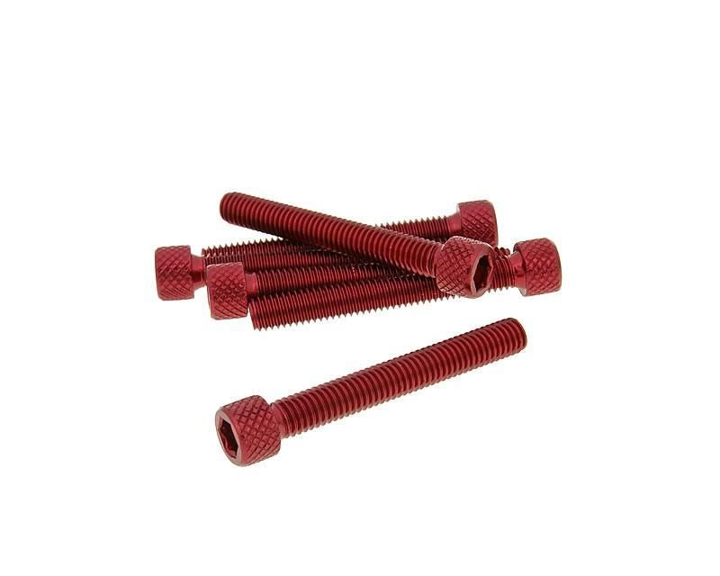 Obrázok z skrutka imbus ALU-ELOX - hliníková červená farba - 6 ks - M6x45 - styling