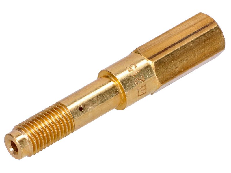 Obrázok z tryska rozprašovača karburátora s 2 otvormi pre karburátor 16N1 pre Simson S50, S51, S53, S70, S83, SR50, SR80, KR51/2, KR51/1, SR4-1, SR4-2, SR4-3, SR4-4