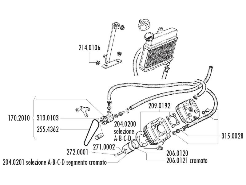 Obrázok z Valec sada Polini aluminium sport 65cc 46mm pre Peugeot 103 XPLC, clip LC, RCX LC 50 2T