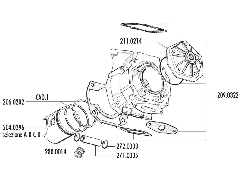 Obrázok z Valec sada Polini hliník racing 154cc 60mm pre motor Rotax 122, 123