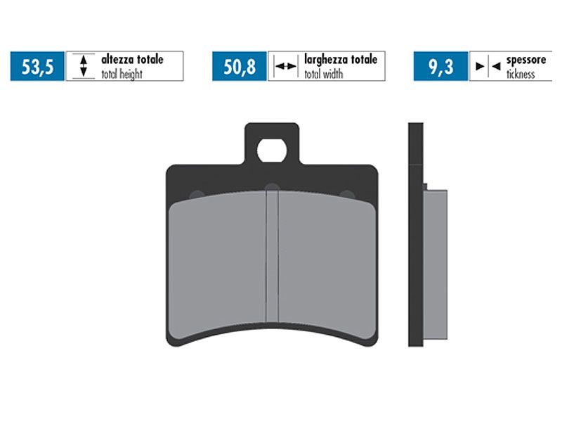 Obrázok z brzdové doštičky Polini sintered pre Aprilia SR50, Scarabeo, Baotian BT49QT