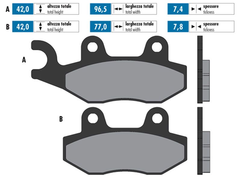 Obrázok z brzdové platničky Polini sintered pre Keeway, Kymco, Peugeot, TGB