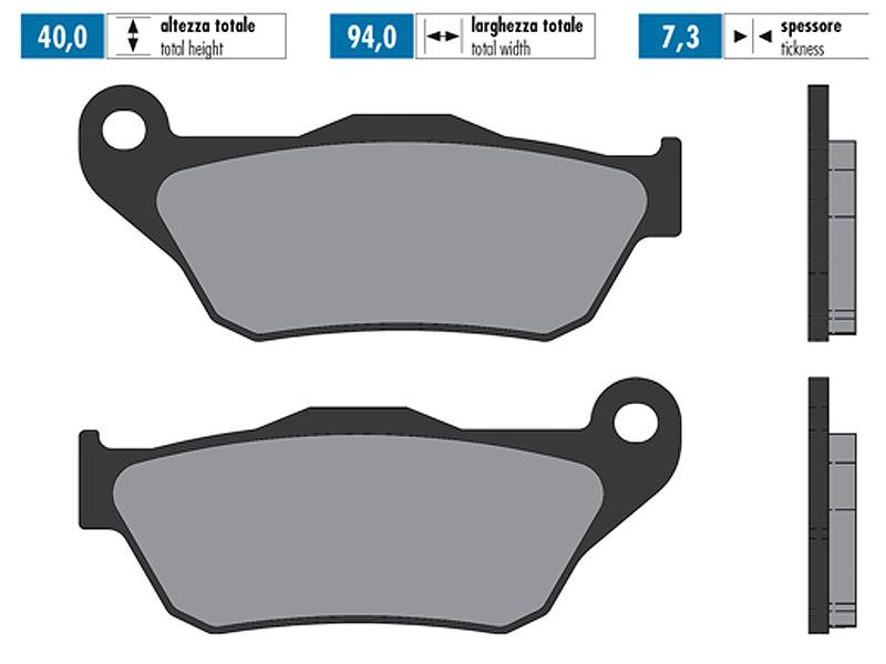 Obrázok z brzdové doštičky Polini sintered pre Yamaha X-Max, MBK Skycruiser