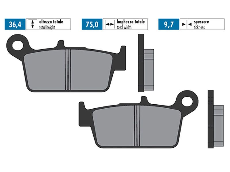 Obrázok z brzdové platničky Polini sintered pre Kymco Curio, Fever ZXI, ZXII, KB50, Top Boy, Honda Lead, Shadow