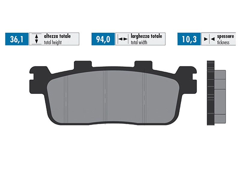 Obrázok z brzdové platničky Polini sintered pre Kymco K-XCT, People GT, S, X-Citing, New
