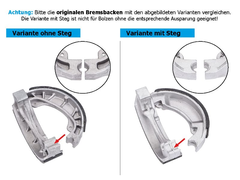 Obrázok z brzdových pakne Polini 110x25mm s pružinami pre bubnové brzdy pre Aprilia Amico, SR, Malaguti Centro, Yamaha Jog