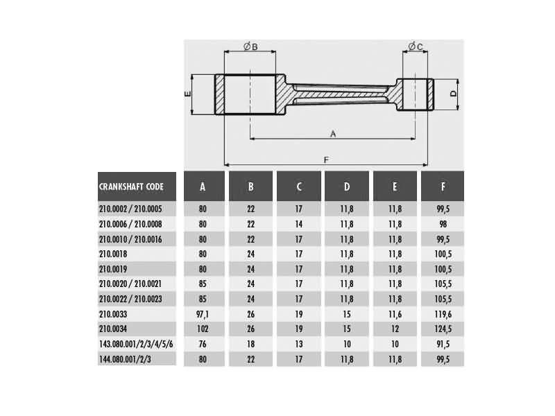 Obrázok z Kľukový hriadeľ Polini Race 80mm / 12mm pre Minarelli horizontal