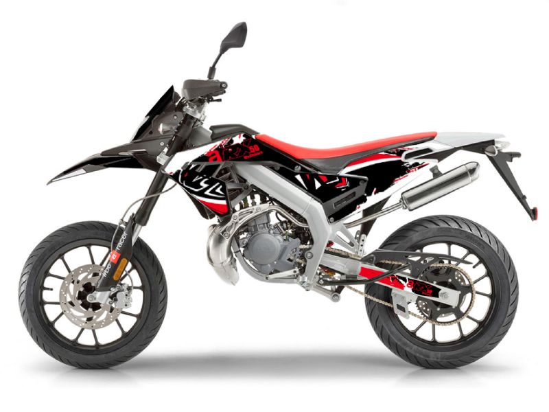 Obrázok z Nálepka/polep sada čierna f.-biela farb.-red leskl. pre Aprilia RX50 2018- Euro4