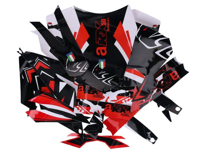 Obrázok z Nálepka/polep sada čierna f.-biela farb.-red leskl. pre Aprilia RX50 2018- Euro4