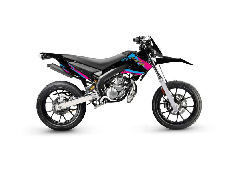 Obrázok z samolepky sada  čierno-ružovo-modrý lesklý pre Gilera SMT 11-17