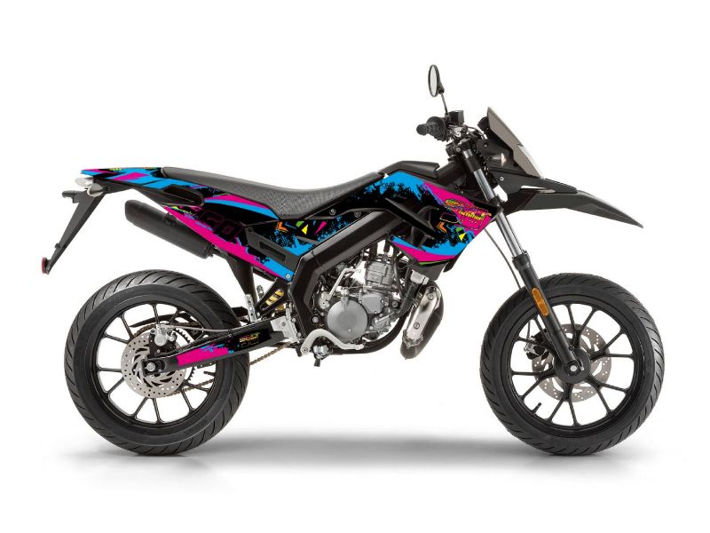 Obrázok z samolepky sada  čierno-ružovo-modrý lesklý pre Gilera SMT 50 2018-